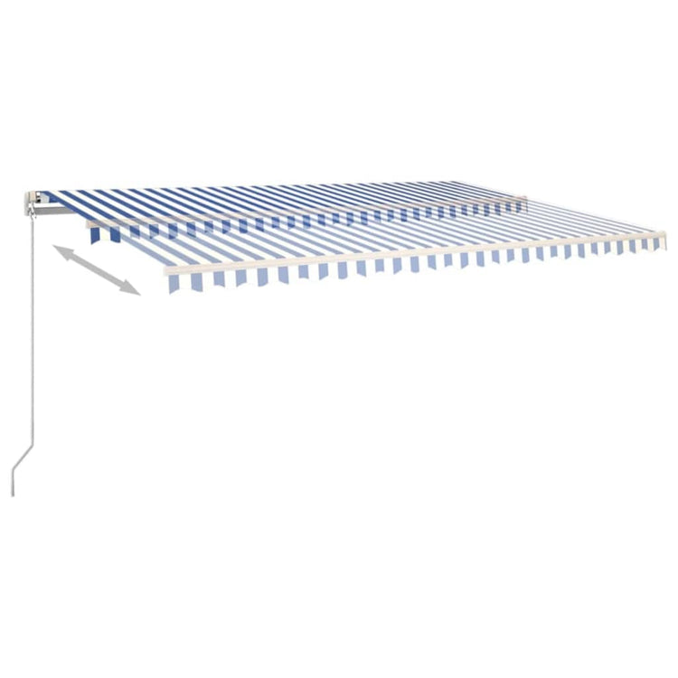 VidaXL Luifel handmatig uittrekbaar 500x350 cm blauw en wit
