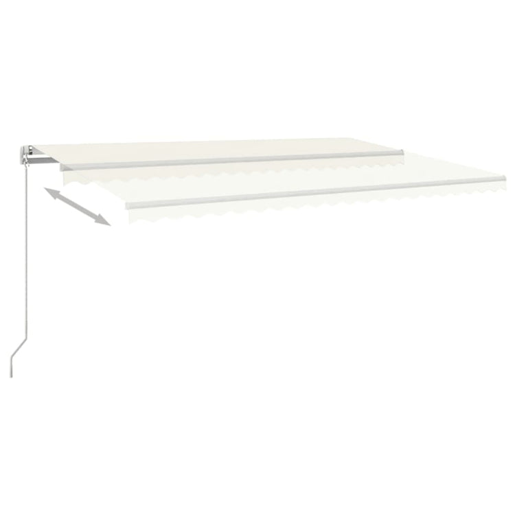 VidaXL Luifel handmatig uittrekbaar 500x350 cm crèmekleurig