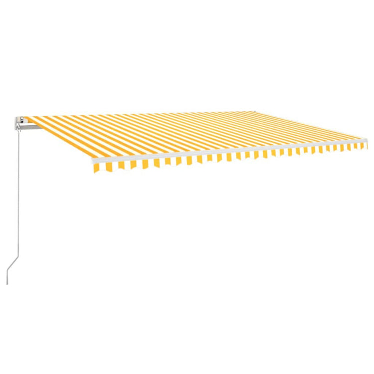 VidaXL Luifel handmatig uittrekbaar 500x350 cm geel en wit