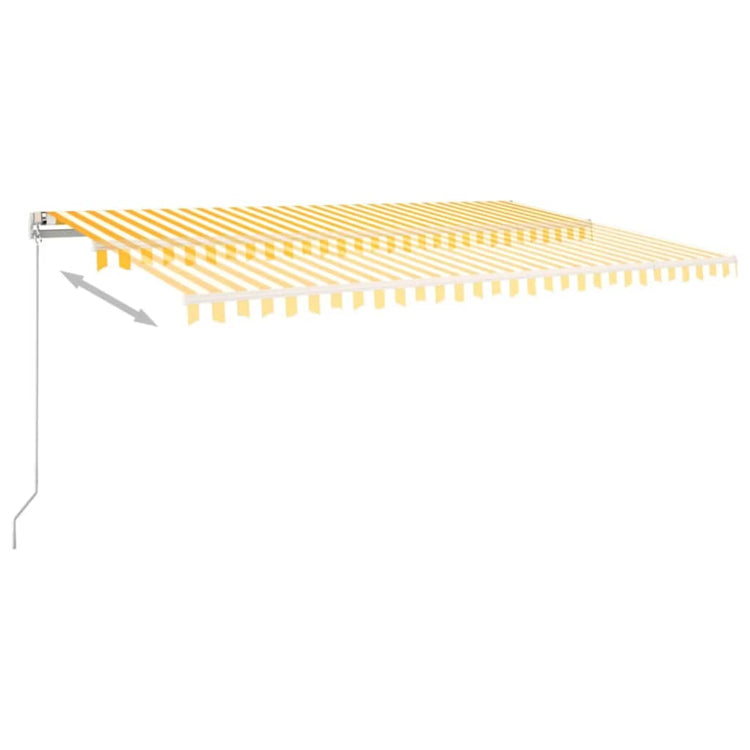 VidaXL Luifel handmatig uittrekbaar 500x350 cm geel en wit