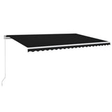 VidaXL Luifel handmatig uittrekbaar 500x350 cm antracietkleurig - afbeelding 2