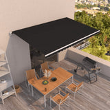 VidaXL Luifel handmatig uittrekbaar 500x350 cm antracietkleurig - afbeelding 1