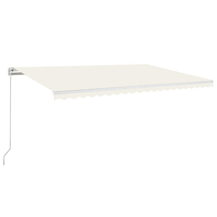 VidaXL Luifel handmatig uittrekbaar met LED 500x350 cm crèmekleurig