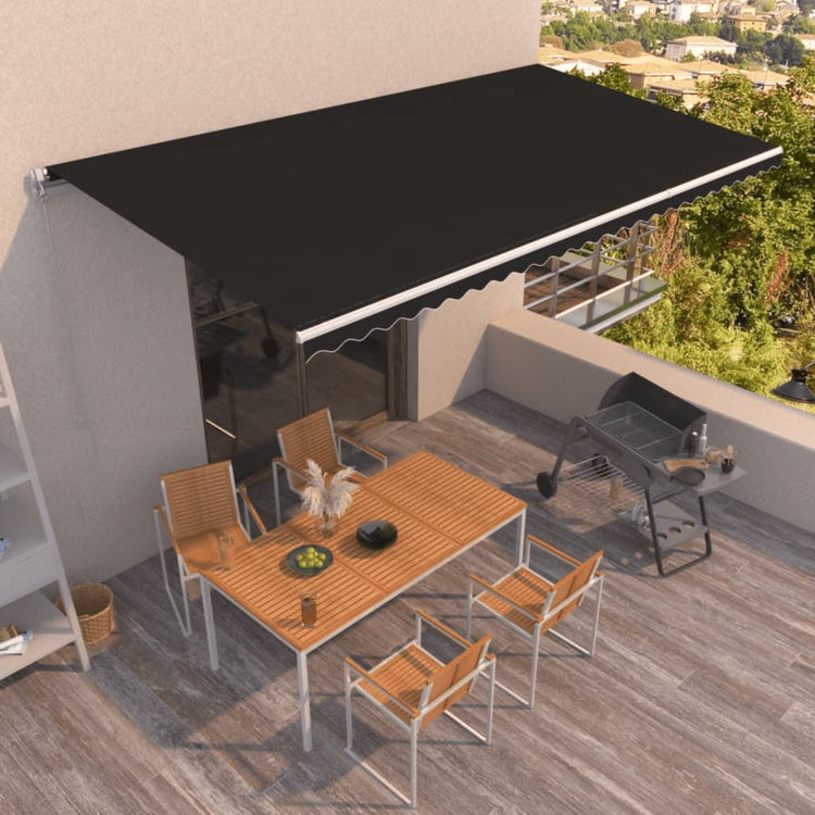 VidaXL Luifel handmatig uittrekbaar 600x350 cm antracietkleurig
