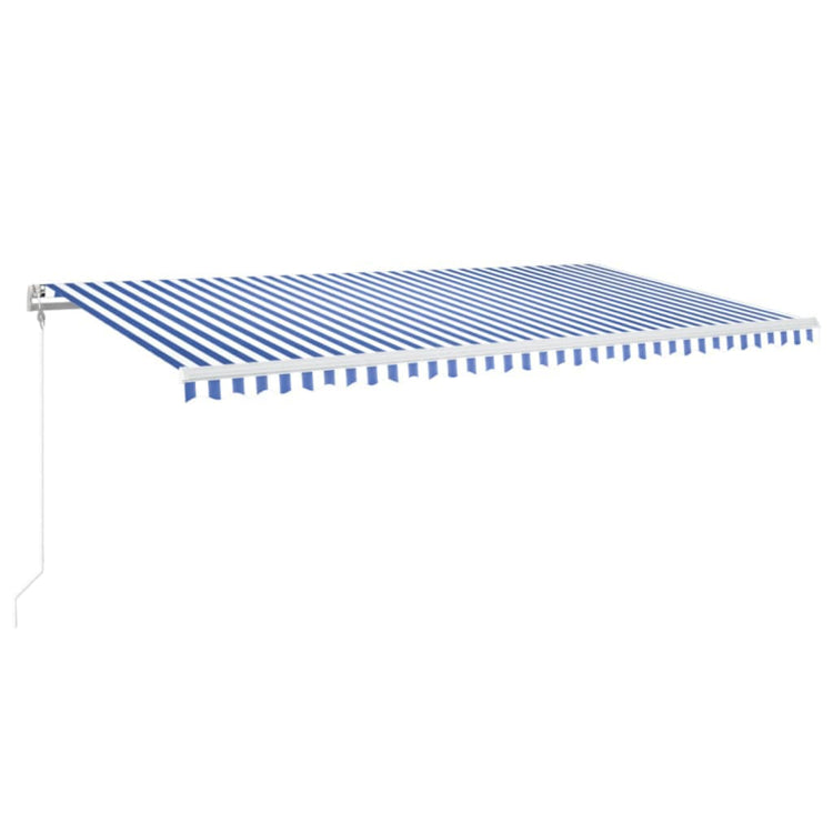 VidaXL Luifel automatisch uittrekbaar 600x350 cm blauw en wit