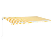 VidaXL Luifel automatisch uittrekbaar 600x350 cm geel en wit - afbeelding 2