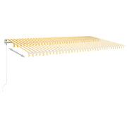 VidaXL Luifel automatisch uittrekbaar 600x350 cm geel en wit - afbeelding 3