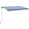 VidaXL Luifel automatisch met LED en windsensor 300x250 cm blauw wit
