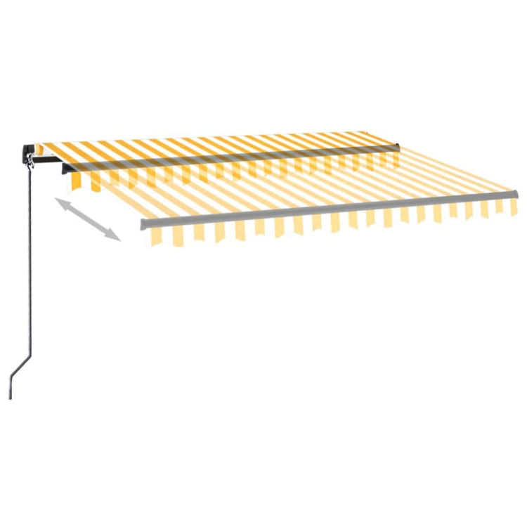 VidaXL Luifel handmatig uittrekbaar 350x250 cm geel en wit