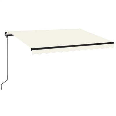 Vidaxl luifel handmatig uittrekbaar met led 350x250 cm crèmekleurig