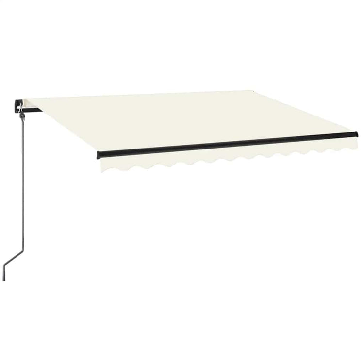 Vidaxl luifel handmatig uittrekbaar met led 350x250 cm crèmekleurig