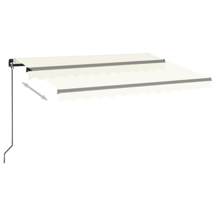 Vidaxl luifel handmatig uittrekbaar met led 350x250 cm crèmekleurig