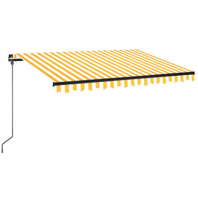 Vidaxl luifel handmatig uittrekbaar met led 350x250 cm geel en wit