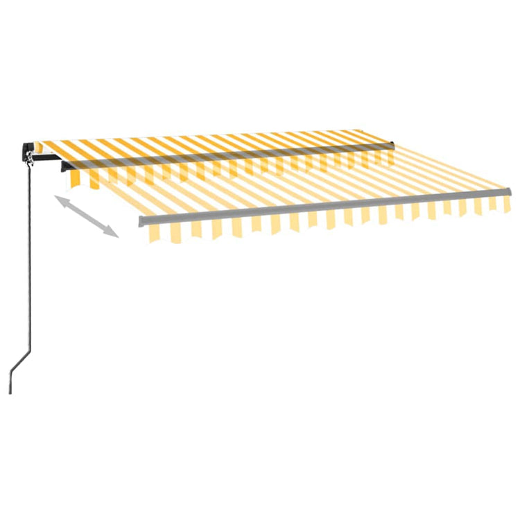 Vidaxl luifel handmatig uittrekbaar met led 350x250 cm geel en wit