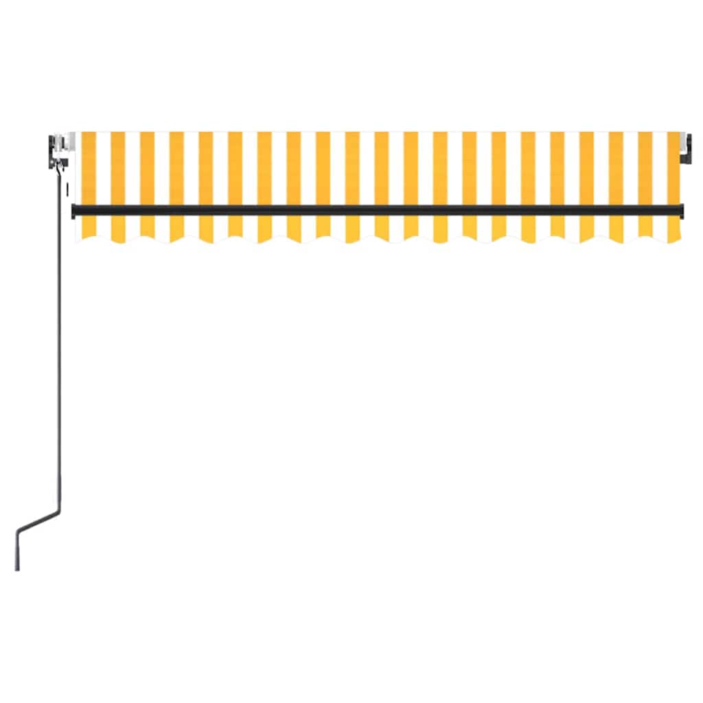 Vidaxl luifel automatisch met led en windsensor 350x250 cm geel en wit