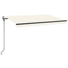 VidaXL Luifel automatisch met LED en windsensor 450x300 cm crèmekleur