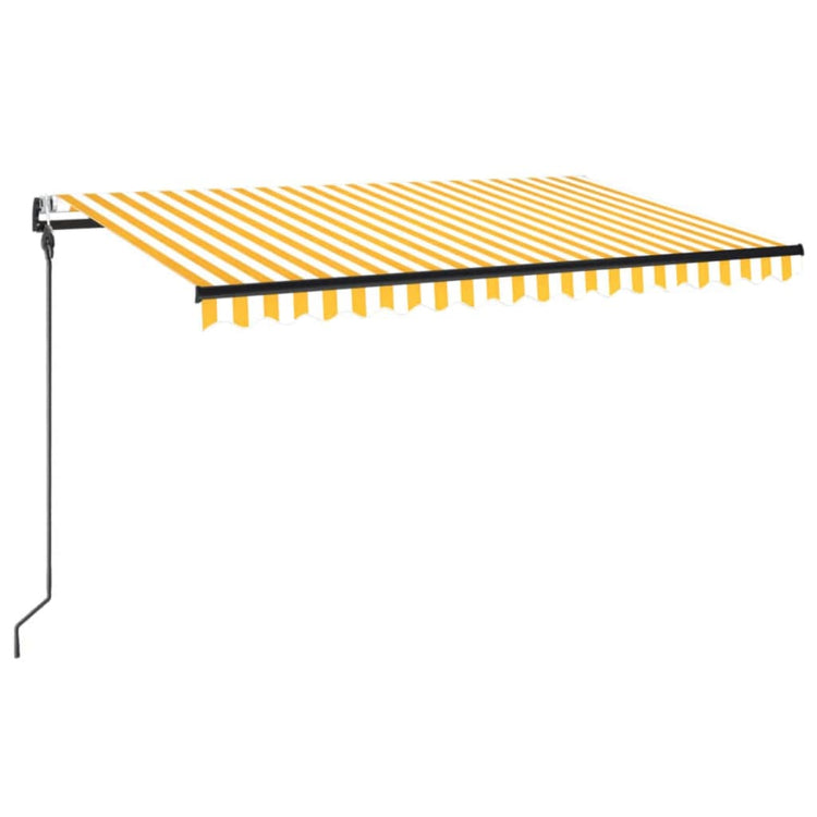 VidaXL Luifel automatisch met LED en windsensor 450x300 cm geel en wit