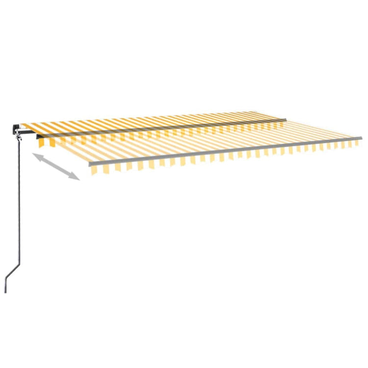 VidaXL Luifel handmatig uittrekbaar 500x300 cm geel en wit