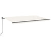 VidaXL Luifel handmatig uittrekbaar met LED 500x300 cm crèmekleurig