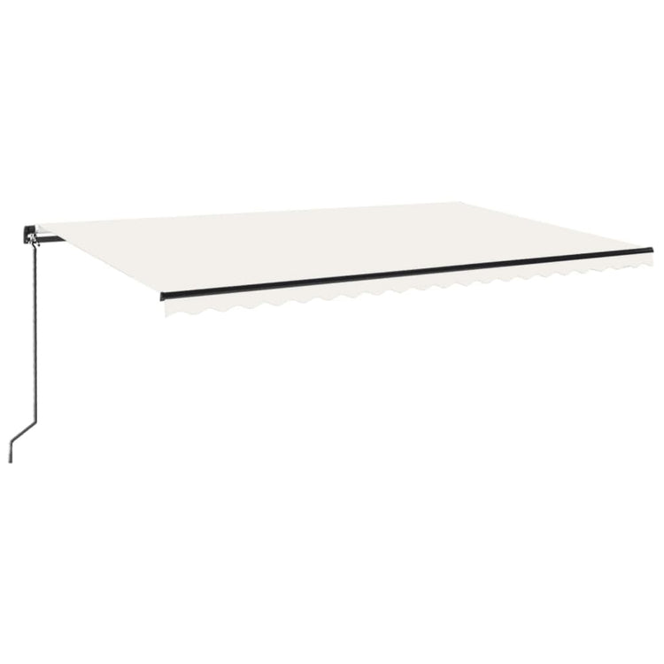 VidaXL Luifel handmatig uittrekbaar met LED 500x300 cm crèmekleurig