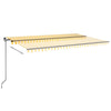 VidaXL Luifel handmatig uittrekbaar met LED 500x300 cm geel en wit