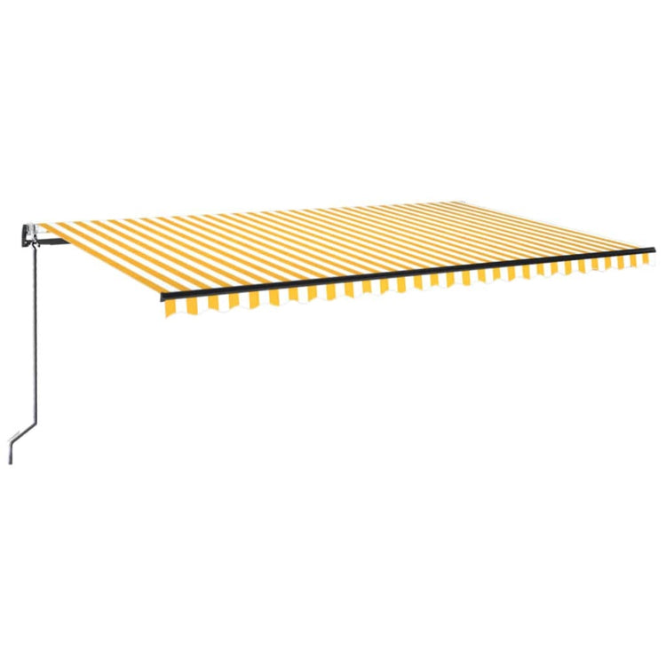 VidaXL Luifel automatisch uittrekbaar 500x300 cm geel en wit