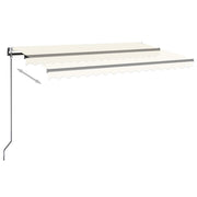 VidaXL Luifel automatisch met LED en windsensor 500x300 cm crèmekleur - afbeelding 3