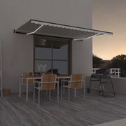 VidaXL Luifel automatisch met LED en windsensor 500x300 cm crèmekleur - afbeelding 1