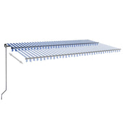VidaXL Luifel handmatig uittrekbaar met LED 600x300 cm blauw en wit - afbeelding 3