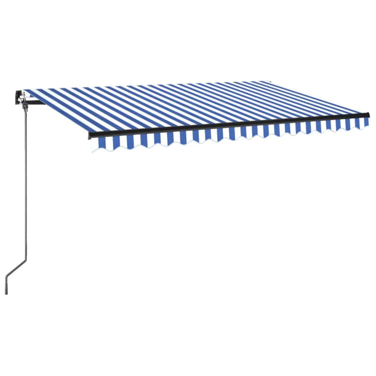 VidaXL Luifel handmatig uittrekbaar 400x350 cm blauw en wit