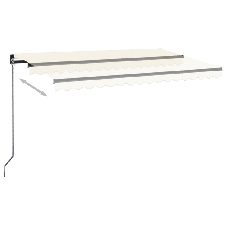 VidaXL Luifel handmatig uittrekbaar 400x350 cm crèmekleurig