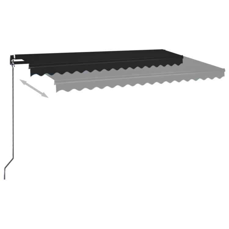 VidaXL Luifel handmatig uittrekbaar 400x350 cm antracietkleurig