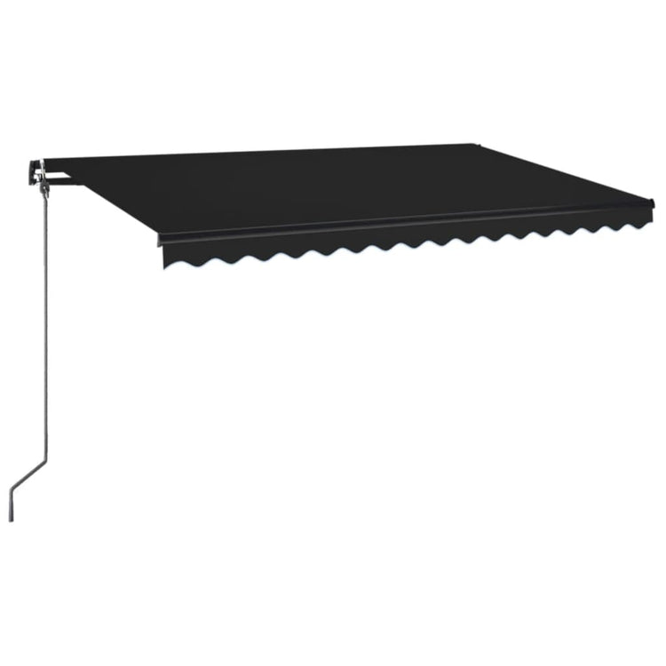 VidaXL Luifel handmatig uittrekbaar met LED 400x350 cm antracietkleur