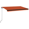 VidaXL Luifel handmatig uittrekbaar met LED 400x350 cm oranje en bruin
