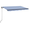 VidaXL Luifel automatisch met LED en windsensor 400x350 cm blauw wit