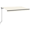 VidaXL Luifel automatisch met LED en windsensor 400x350 cm crèmekleur