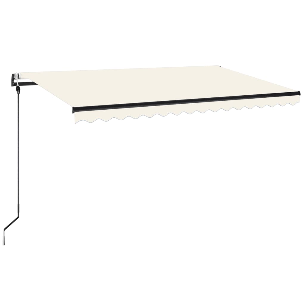 VidaXL Luifel automatisch met LED en windsensor 400x350 cm crèmekleur