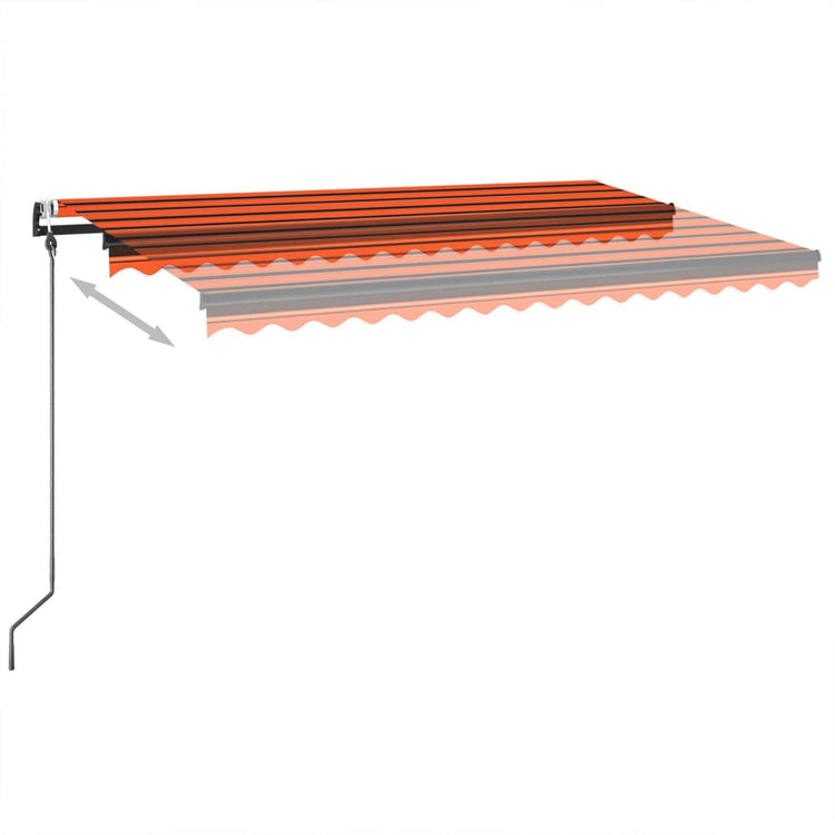 VidaXL Luifel automatisch met LED windsensor 400x350 cm oranje bruin