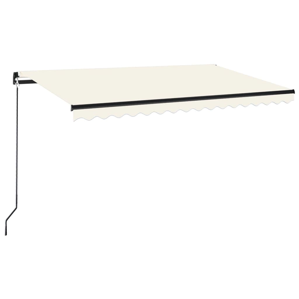 VidaXL Luifel handmatig uittrekbaar 450x350 cm crèmekleurig