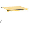 VidaXL Luifel handmatig uittrekbaar 450x350 cm geel en wit