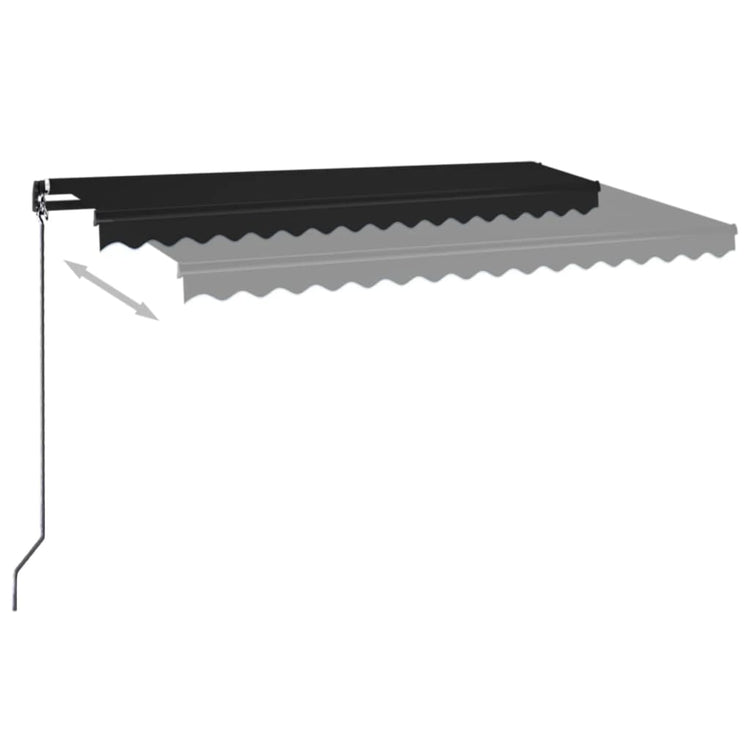 VidaXL Luifel handmatig uittrekbaar 450x350 cm antracietkleurig
