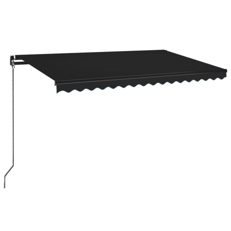 VidaXL Luifel handmatig uittrekbaar met LED 450x350 cm antracietkleur