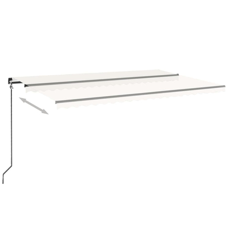 VidaXL Luifel handmatig uittrekbaar 500x350 cm crèmekleurig