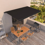 VidaXL Luifel handmatig uittrekbaar 500x350 cm antracietkleurig - afbeelding 1