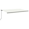 VidaXL Luifel handmatig uittrekbaar met LED 500x350 cm crèmekleurig