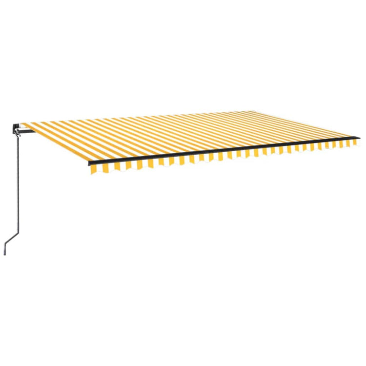 VidaXL Luifel handmatig uittrekbaar met LED 500x350 cm geel en wit