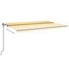 VidaXL Luifel handmatig uittrekbaar met LED 500x350 cm geel en wit