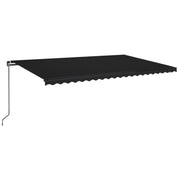 VidaXL Luifel handmatig uittrekbaar met LED 500x350 cm antracietkleur - afbeelding 2