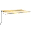 VidaXL Luifel automatisch uittrekbaar 500x350 cm geel en wit
