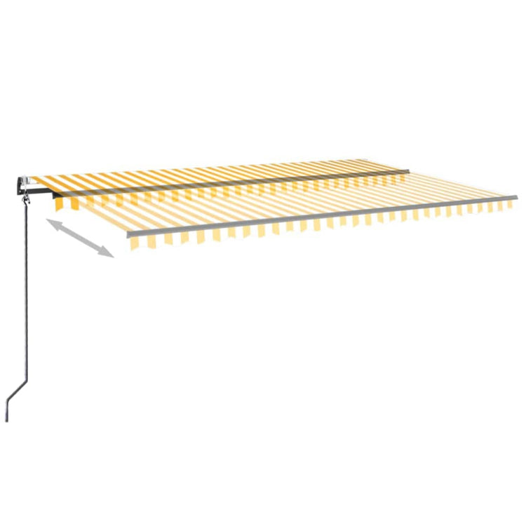 VidaXL Luifel automatisch met LED en windsensor 500x350 cm geel wit